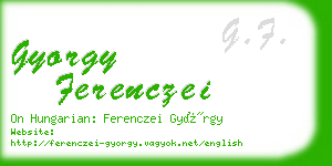 gyorgy ferenczei business card